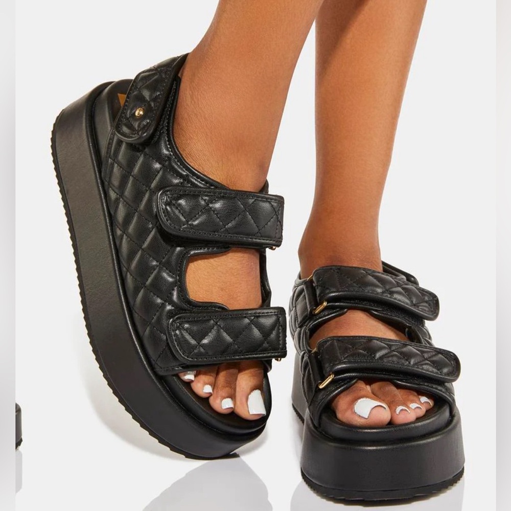 Buffalo Noah Quilted platform sandals size EU38 US 8